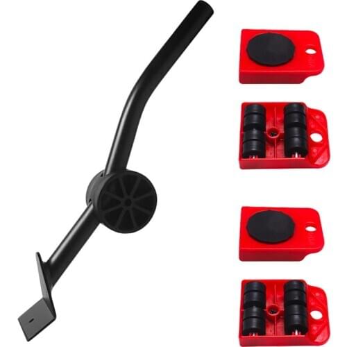 5PCS/Set Professional Furniture Transport Lifter Tool Set Furniture Mover Wheel Bar Roller Device Heavy Stuffs Moving Hand Tools