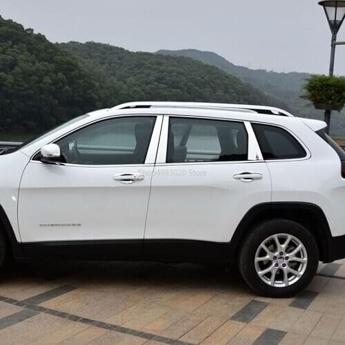 Stainless Steel Center Door Pillar Window Guard Cover Trim Fit For Jeep Cherokee 2014 2015 2016 2017 2018 2019 Accessories