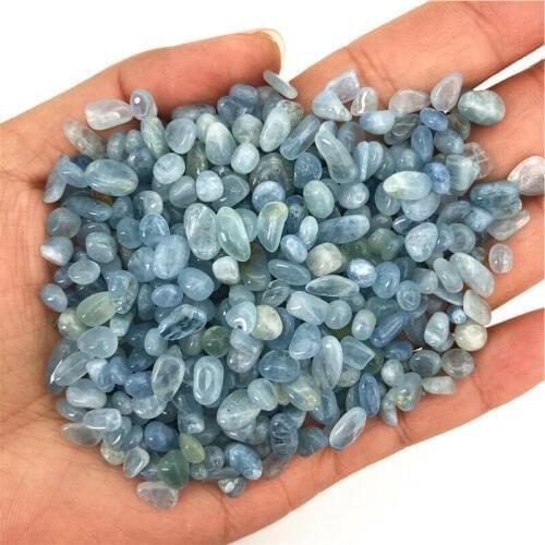 Wholesale 50g 5-8mm Natural Crystal Aquamarine Stone Tumbled Gemstone Beads Healing Reiki Natural Quartz Crystals
