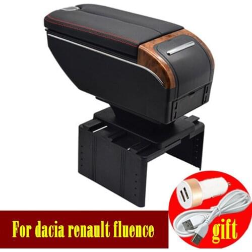 For dacia renault fluence armrest box Double doors open 7USB Centre Console Storage Box Arm Rest