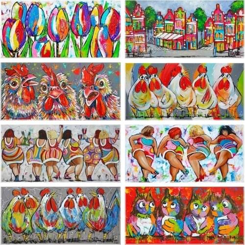 Full Square 5D Diy Diamond Painting Sexy Woman Multi Picture Flower Owl Bird Cock Embroidery Cross Stitch Mosaic Christmas Gift