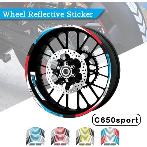 Strips Motorcycle Wheel Tire Stickers Car Reflective Rim Tape Motorbike Bicycle Auto Decals FOR BMW C650GT C650 GT