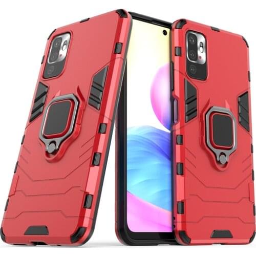 For Redmi Note 10 Pro Armor Shockproof Case for Xiaomi Redmi Note 10S 10 5G Hybrid Hard Protective Magnet Holder Ring Case Cover