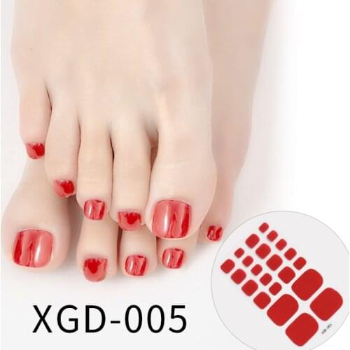 Dropshipping 1Pcs Color Toe Nail Stickers Fake Nails Toenail Wraps Nail Adhesive Self-Adhesive for Toe Polish Feet Stickers