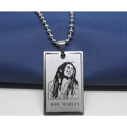 RONGQING 10pcs/lot Bob Marley Jewelry Men Necklaces Pendants High Quality Stainless Steel Necklaces for Men Women 2018