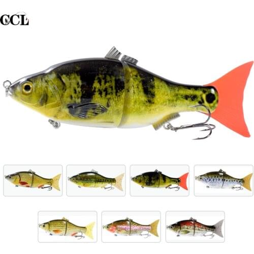 CCLTBA Fishing Lures 2 Segmented Slider Swimbait Bass Fishing Tackle 15cm 51g Floating Glider Metal Jointed Shad Bait