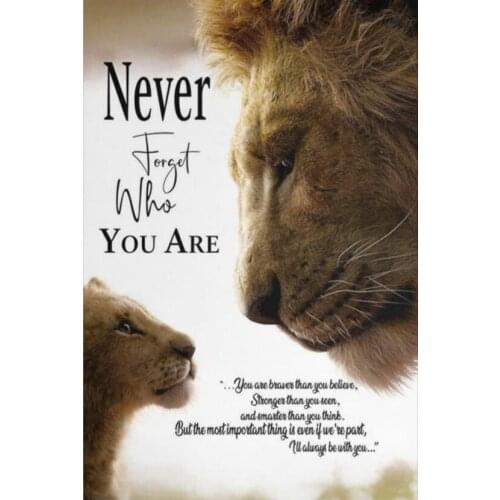 Lion Father And Daughter Motivation Quotes Art Film Print Silk Poster for Your Home Wall Decor 24x36inch