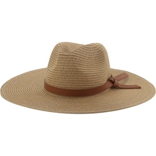 Sun hats summer spring big brim 11cm belt band summer women hats khaki coffee black sun protection dress formal casual women hat
