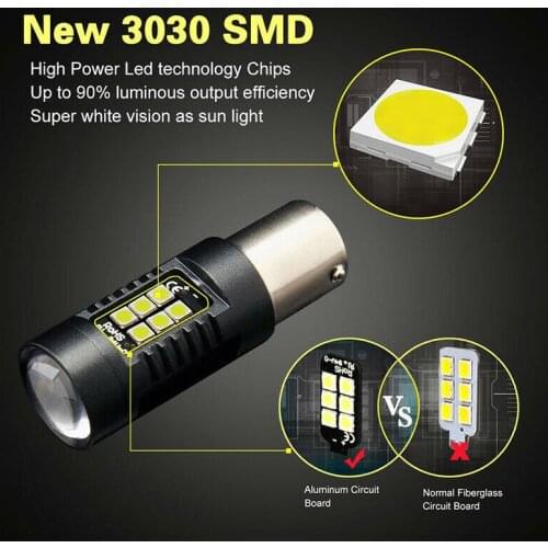 Auto Turn Signal Light 1156 6000K Car P21W White 21SMD 56*18mm Accessories