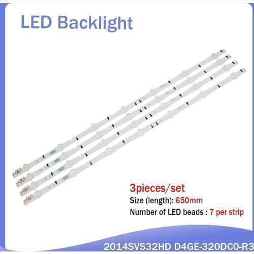650mm 7 LED Backlight Lamp strip For Samsung 32"TV UW32h4000 2014SVS32HD e32j5500 UE32J4100 D4GE-320DC1-R2 CY-HH032AGLV2H