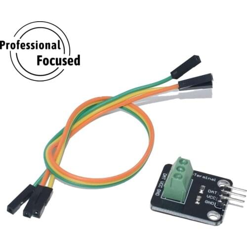 SX DS18B20 Temperature Sensor Module Kit Waterproof 100CM Digital Cable Stainless Steel Probe Terminal Adapter For Arduino