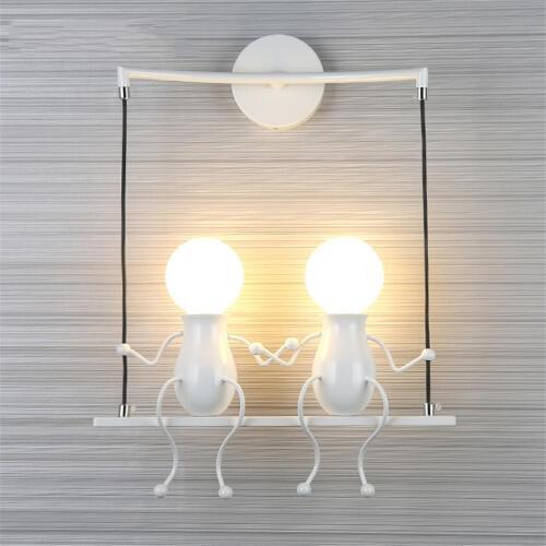 Thrisdar Creative Art Iron LED Wall Light Cartoon Doll LED Wall Light childrens room Bedroom Bedside Aisle Corridor Wall Light