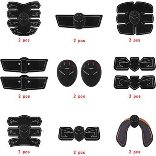 2pc Fitness Slimming Machine EMS Replacement Part Muscle Stimulator Abdomen Leg Arm Neck Patch Slim Belt Rechargeable Black