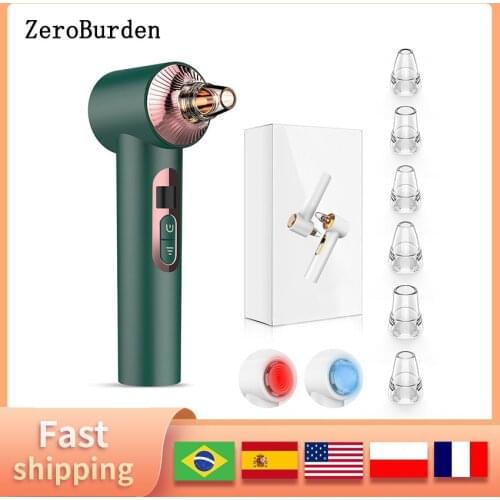 ZeroBurden Heating Blackhead Remover 6 In 1 Visualization Acne Cleaner Machine Clean Skin Care Tools For Face Black Point Vacuum