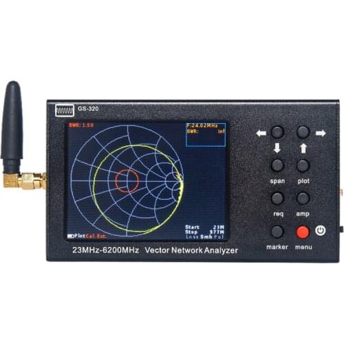 New 6GHz NanoVNA Vector Network Analyzer VNA Antenna Analyzer 23MHz-6200MHz + 3.2 inch LCD + 4000mAh Battery + Aluminum Case