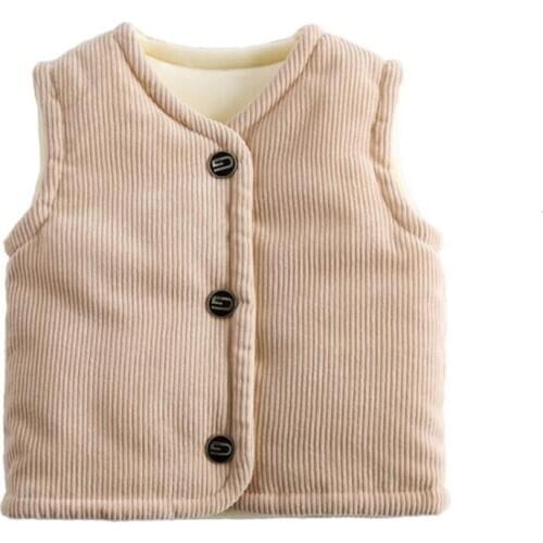 Corduroy Children Vests Girl Baby Clothing Cute Boys Vest Winter Autumn Warm Soft Clothes Children Sleeveless Jacket Cotton Coat