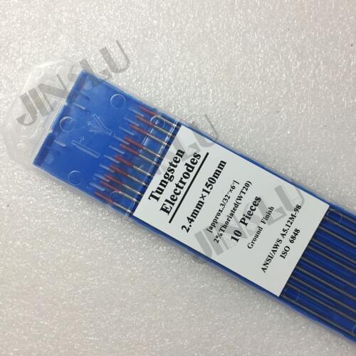 WT20 20% Thoriated Tungsten Electrode,2.4mm Tungsten, length 150mm
