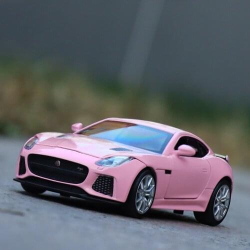 1:32 Die Casts Electronic Simulation Car Models Super Sports Cars Children Toy Coche Vehicles Pink Aston Martin / Jaguar F-type