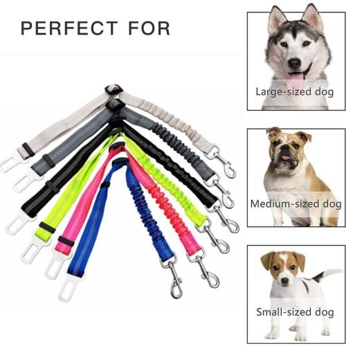1pcs Dog Cat Pet Car Seat Belt Safety Heavy Duty Elastic Lead Harness Reflective Rope Adjustable