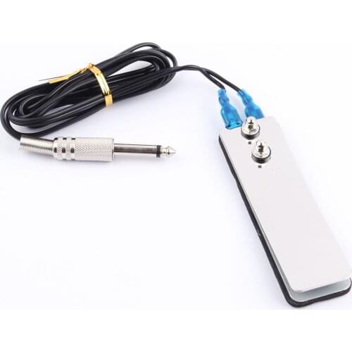 1pc Stainless Steel Tattoo Foot Pedal Switch Footswitch Control with Wire for Power Supply Machine Clip Cord Tattoo Accessories