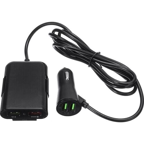 1pcs 4 Port USB QC3.0 Quick Charge Adapter for Phone GPS Laptop Front Back Seat Car Charger Extension Adapter