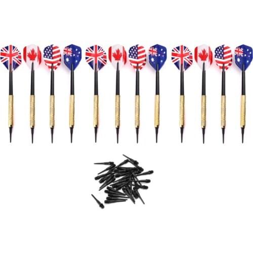 12pcs Soft Tip Darts With 36pcs Extra Tips Plastic Points Needle Electronic Dart