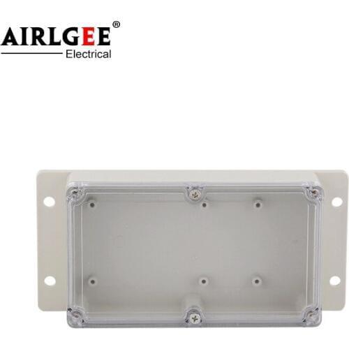 158 * 90 * 46mm transparent cover electronic housing junction box ABS IP65 outdoor waterproof plastic cassette with fixed ears