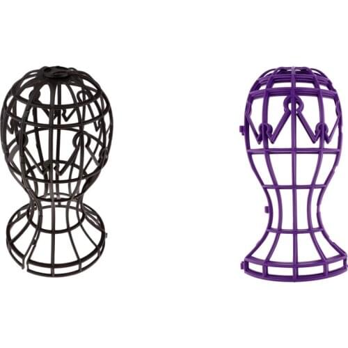 2Pcs 17inch Wig Stand Holder, Plastic Wig Hairpiece Dryer Collapsible Stand for Wigs Hats Caps Display