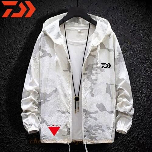 2021 Daiwa Outdoor Long Sleeve Sunscreen Fishing Clothes Waterproof Breathable Jacket Thin Jacket Hooded Fishing Clothing