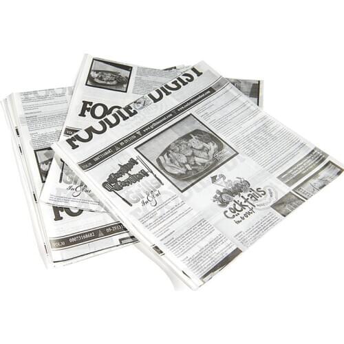 30x30cm 100PCS Newspaper Pattern Baking Wrapping Paper French Fries Pastry Bread Food Grade Oil-proof Paper