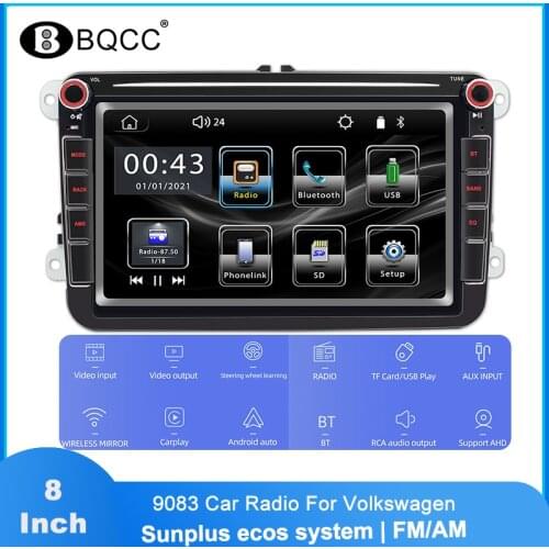 Car Radio 2 Din Autoradio For VW Volkswagen GPS Navigation Car Stereo 8" IPS Screen Bluetooth WIFI Carplay AM FM Car MP5 Player