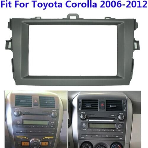 Car Radio Fascia for Toyota Corolla 2006-2012 Auto Stereo Interface Dash CD Trim Gray Installation Frame Kit