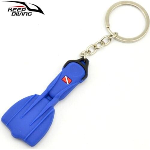 Mini Scuba Flipper Key Chain Dive Fins Keychain Key Ring Holder Keyring Pendant Ornaments OW AOW Keepsake Gift Zipper Handle