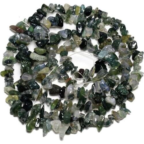 3-5x6-8mm Green Moss Agates Beads Natural Freeform Chips Stone Beads For Jewelry Making Beads Bracelets 32'' DIY Beads Trinket