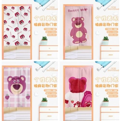Disney Lotso Bear Anime Action Figures Cartoon Products Accessories Customized Door Curtain Decoration Home Unisex Gifts