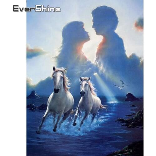 Evershine 5D Diamond Painting Full Drill Square Landscape Sea Diamond Embroidery Animals Horse Cross Stitch Mosaic Crystal Kit