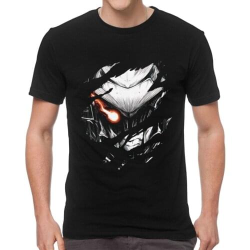 Goblin Slayer T-Shirts Men Graphic T Shirt Short Sleeve Japanese Dark Fantasy Anime Manga Tshirt 100% Cotton Tees Top Clothing