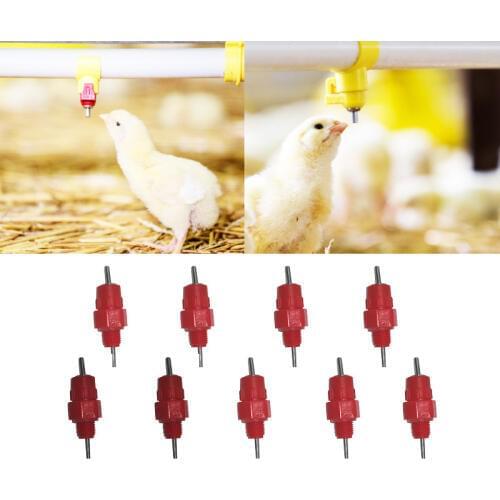 10pcs Chicken Turkey Water Nipple Drinkers Water Poultry Duck Hen Feeder 360 Degrees