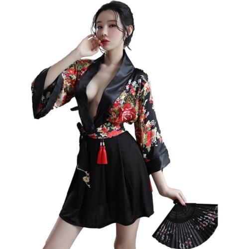 Geisha Cosplay Haori Sexy Japanese Dresses Traditional Kimonos Obi Yukata Women Kimono Japones Female Sexy Geisha Costume Q854