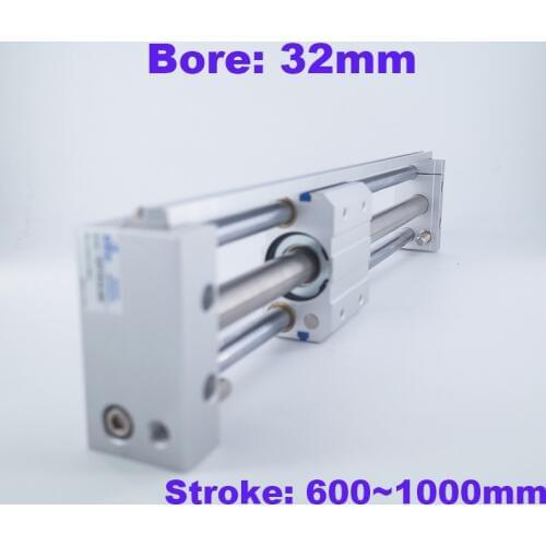 Magnetically Coupled Rodless Cylinder Slider Style 32mm bore 600/700/800/900/1000mm stroke CY1S/CDY1S rodless air cylinder