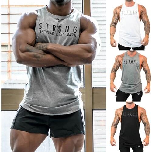 Men Vest Summer Gym Clothing Sports Tank Men Bodybuilding Muscle Sleeveless T Shirt Men Fitness Stringer Undershirt Running Vest