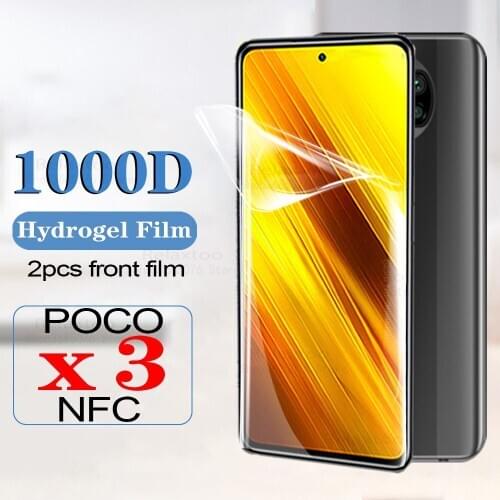 Soft film xiomi poco x3 nfc 2PCS screen protector for xiaomi poco x3 for poxox 3 pocophone x 3 pocox3 hydrogel film ,not glass