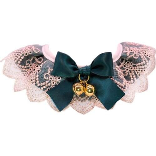 Pet Cat Cute Bells and Delicate Lace Bibs Elegant Temperament Bow Easy to Clean Pet Supplies Cat Accessories