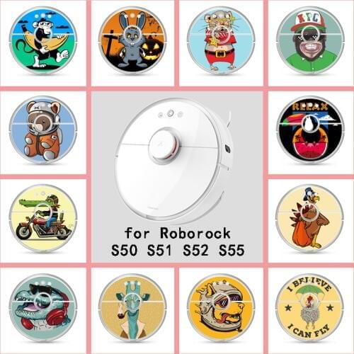 Provide Customized Custom Animal Sticker for Roborock S50 S51 S52 S55 Robot Robotic Vacuum Cleaner Skin Spare Parts Accessories