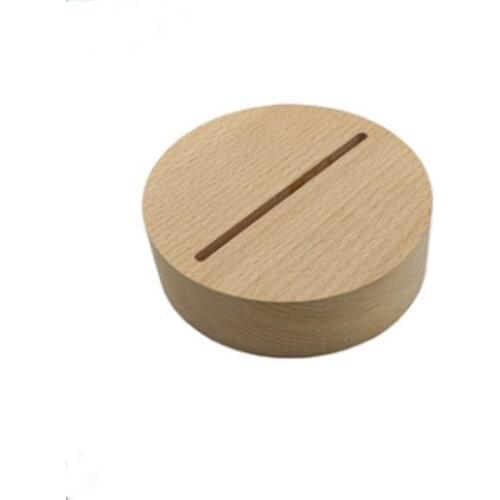 Crystal 3d night light led luminous base acrylic wooden crafts diy creative decoration wooden base