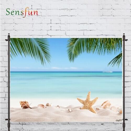 LEVOO Photography Backdrop Beach Ocean Starfish Sky Coconut Prop Fabric Photography Backdrop Photocall Photobooth
