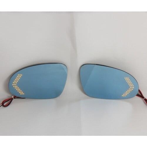 Blue Mirror Rearview Mirror Glass Glare Proof Turn Signal Lamp Heated For Volkswagen Tiguan 2012