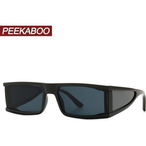 Peekaboo side shield sunglasses men mirror silver 2020 summer black leopard rectangular sun glasses for women uv400 dropship