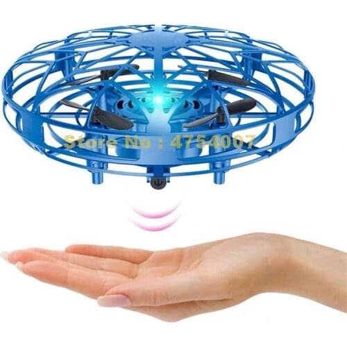 Intelligent 4 axis hand controlled flying ufo led quadcopter aircraft aerocraft usb electric flexible 9cm Toy