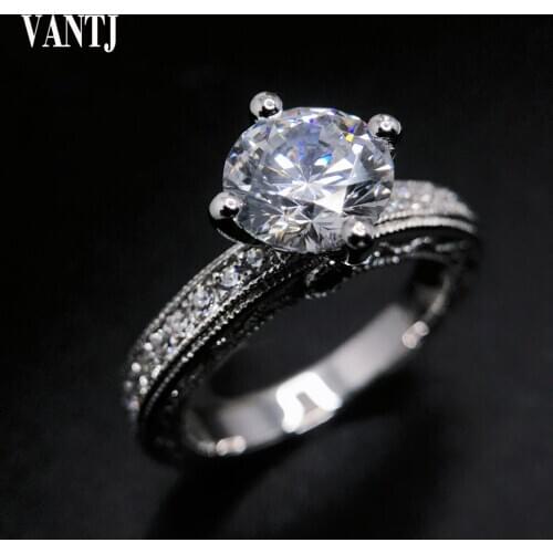 VANTJ Real Moissanite Ring Round Brilliant Cut Moissanite 1ct Ring Natural Sapphire Ring 10k Gold for Women Wedding Party Gift